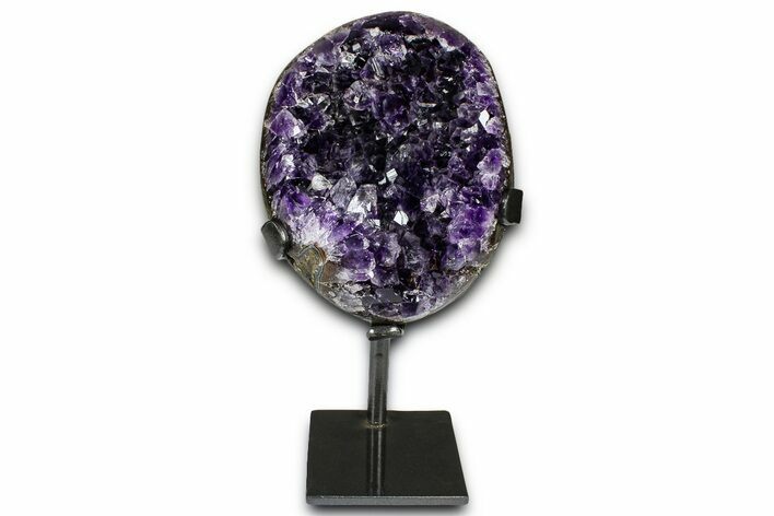 Deep-Purple Amethyst Geode With Metal Stand - Uruguay #368356